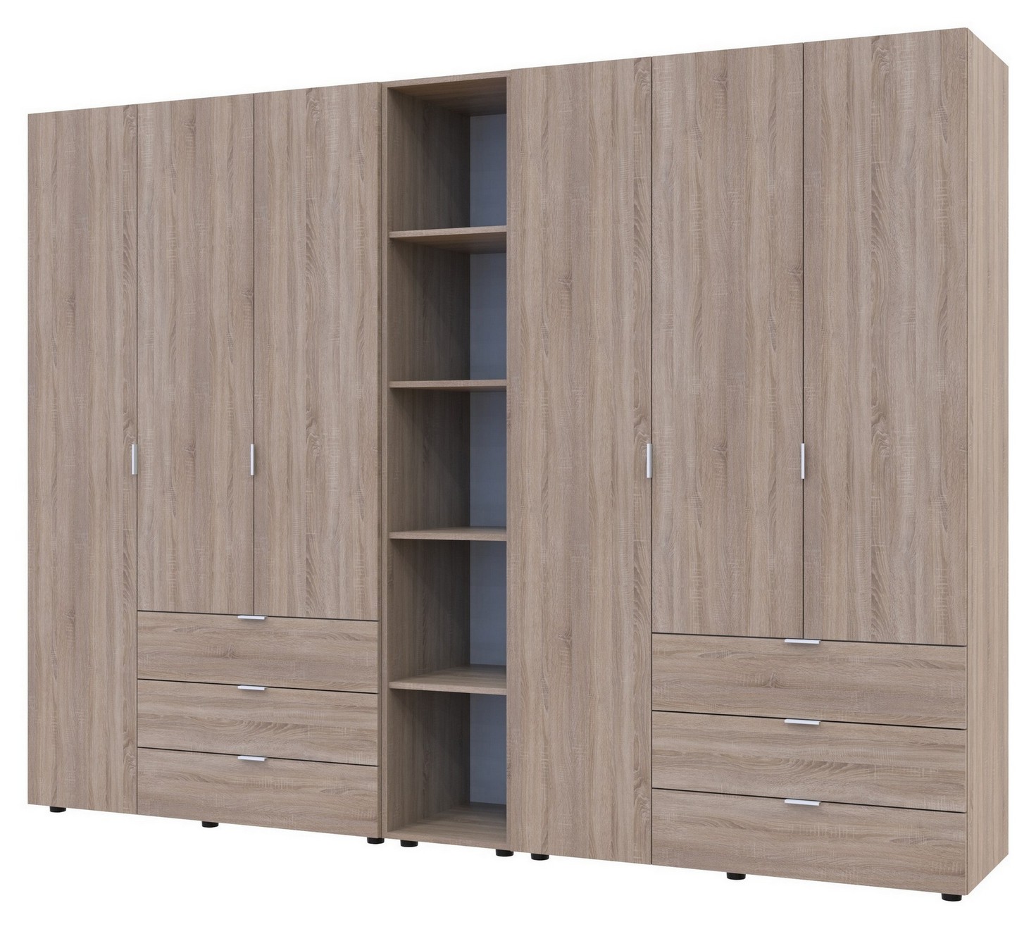 Комплект Гелар с Этажеркой Дуб сонома 3+3 ДСП