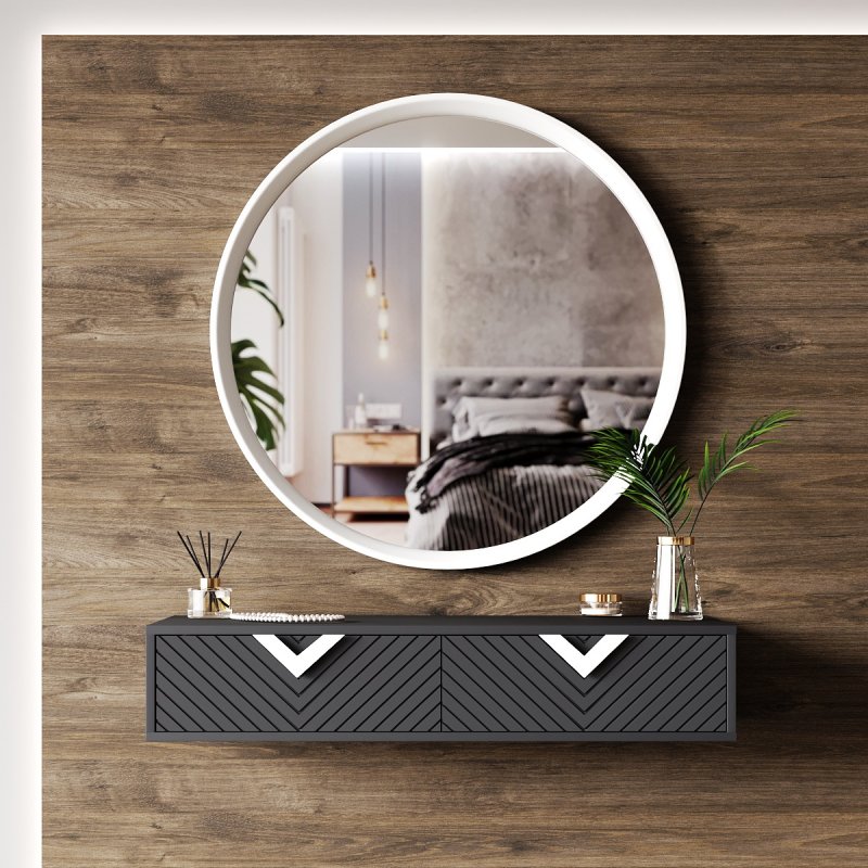 Трюмо  Оксфорд Белое - цвет элегант грей