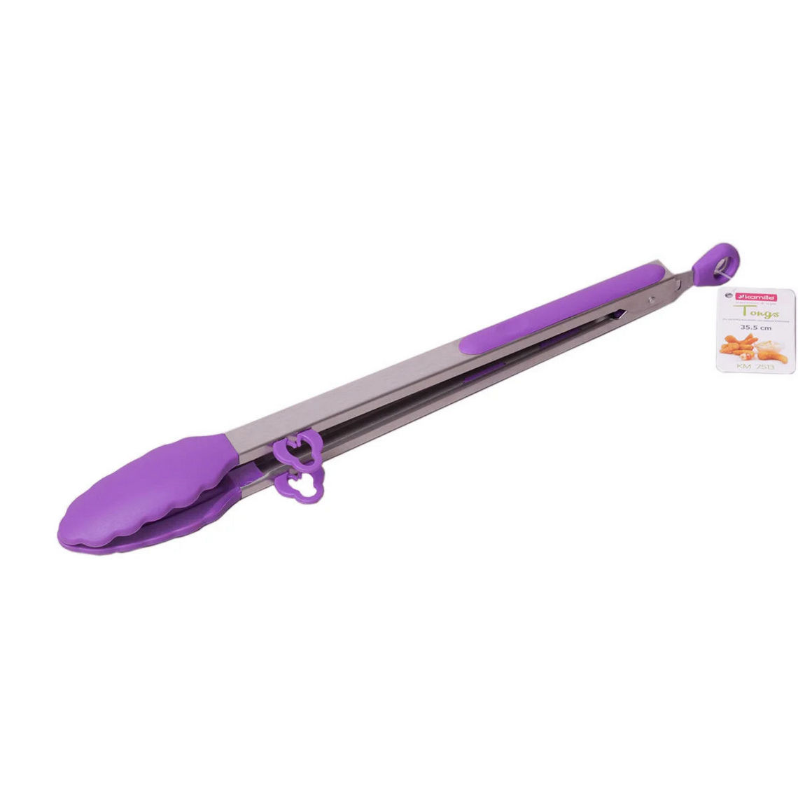 Щипцы Kamille силиконовые 35.5 см, с ручками из нержавеющей стали KM-7513