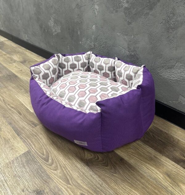 Лежак для котів та собак панама модель 1 “Honeycomb pink”