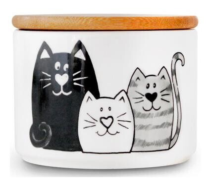 Емкость для сыпучих продуктов с бамбуковой крышкой  Мурчики  430мл