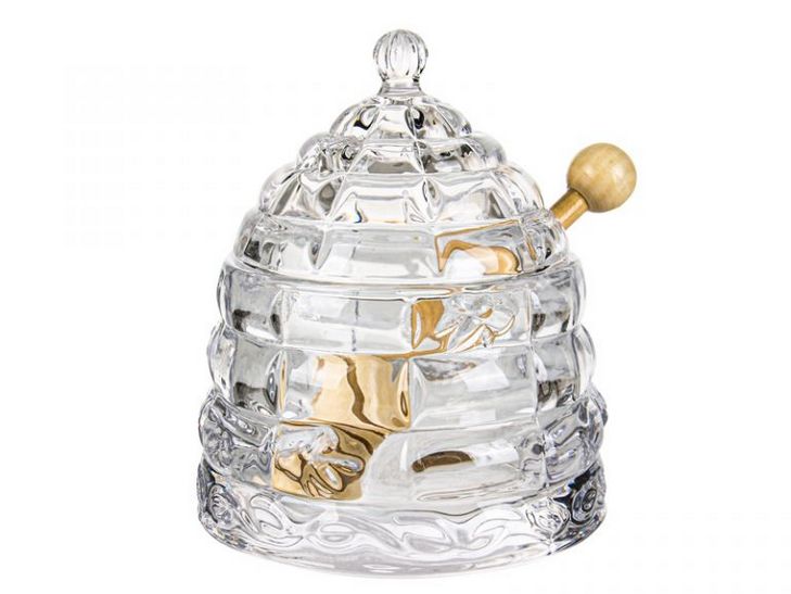 Банка для меду з дерев.палочкою Lefard, 14 см 355-003