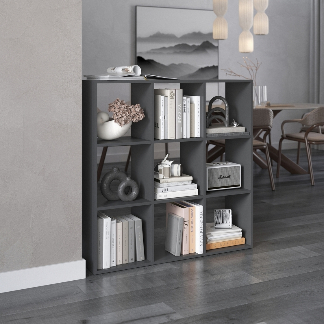 Полка-стеллаж на 9 ячеек M-20 антрацит