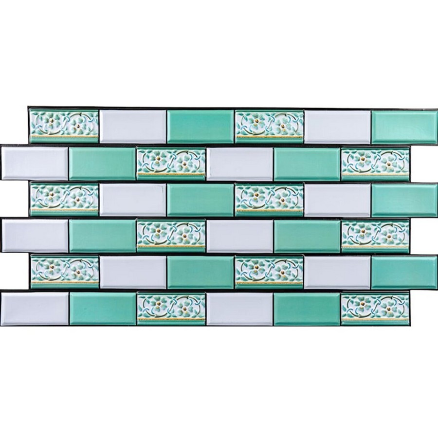 Декоративна ПВХ панель 96x48x0,4см  зелений цегла SW-00001429 Декоративна ПВХ панель 96x48x0,4см  зелений цегла SW-00001429