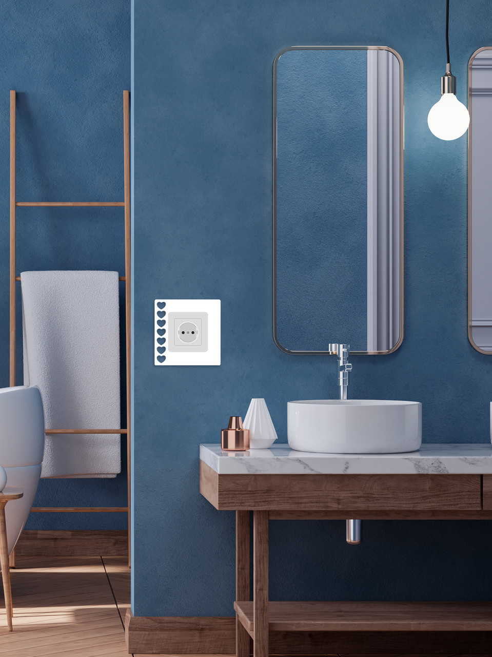 Глянцевый настенный акриловый декор рамка наклейка под выключатель №9 белый 1 шт.