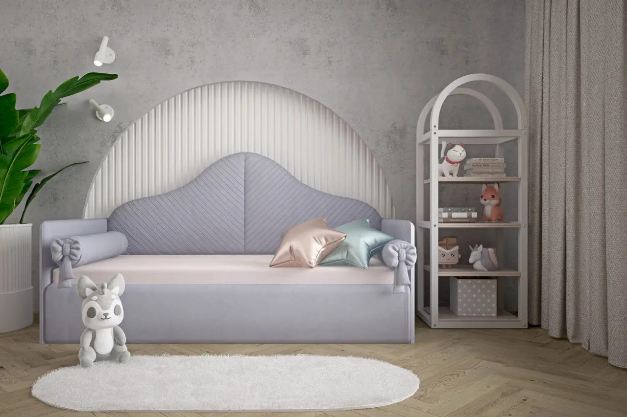 Кровать детская Эльза с ПМ 90x200 см серое Кровать детская Эльза с ПМ 90x200 см серое