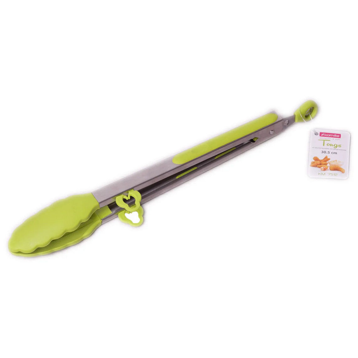 Щипцы Kamille силиконовые 30.5 см, с ручками из нержавеющей стали KM-7512