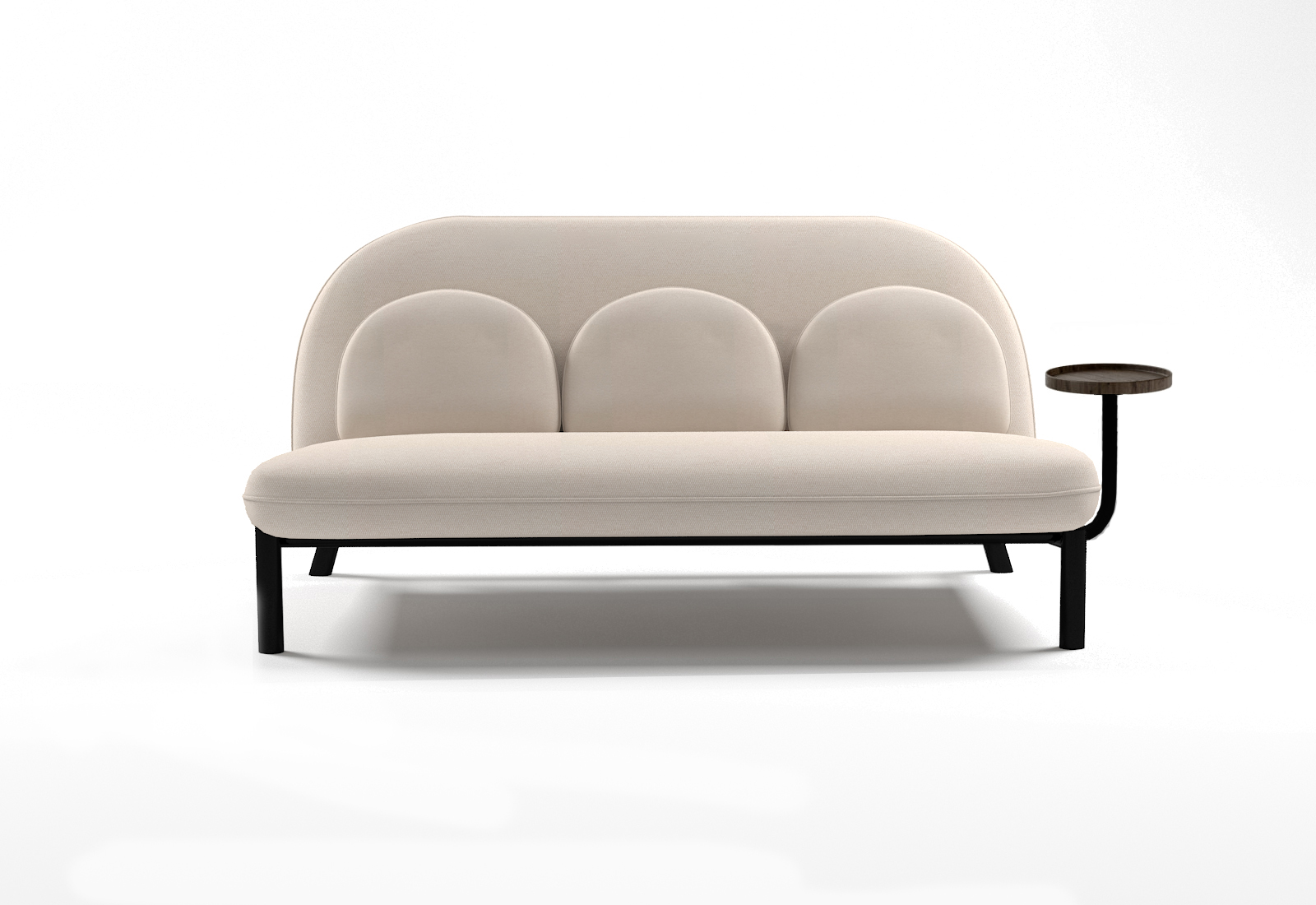 Диван Soft Lounge Boucle Nata/Чорний 155x82x80 Білий