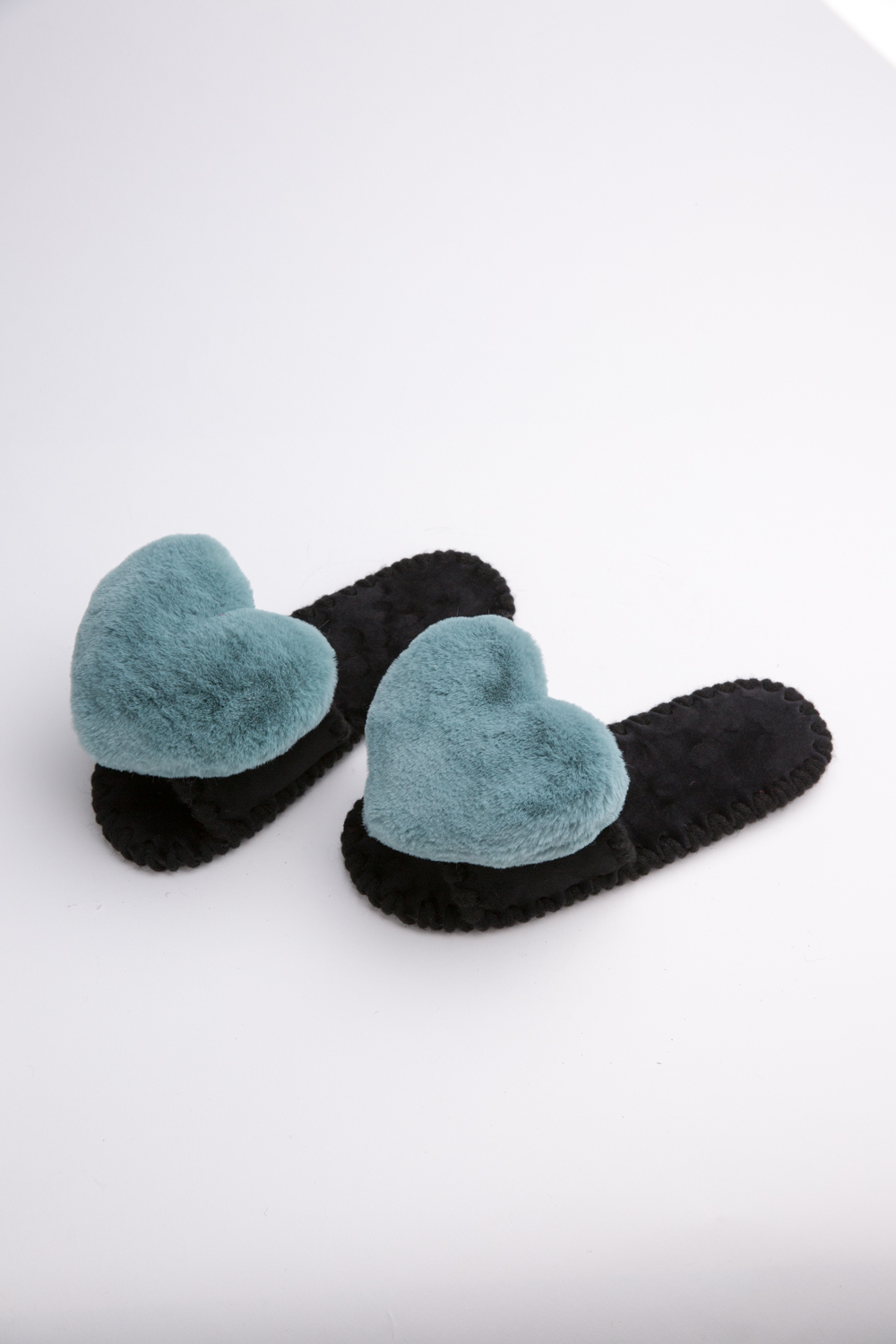 Женские домашние тапочки Family Story Сердечки Бирюзовые ЭВА 34-35 р