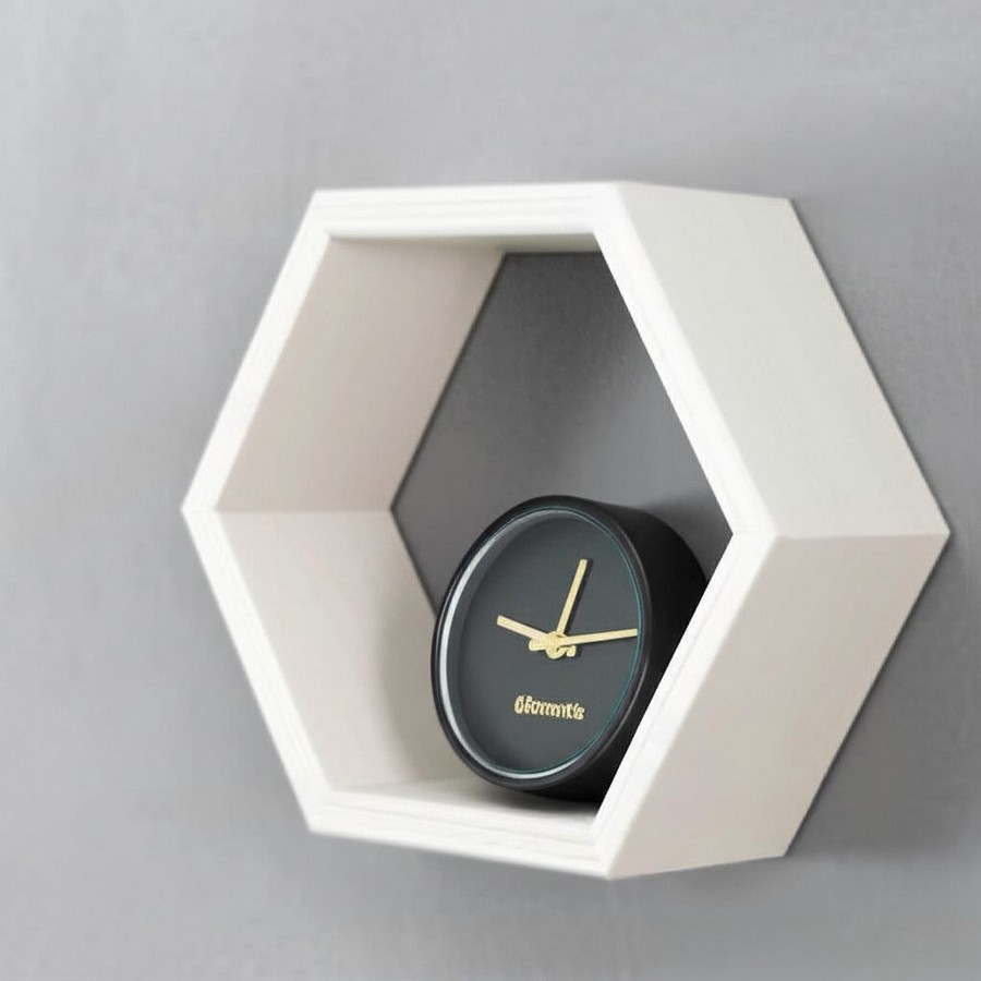 Полка соты средняя деревянная в форме соты 21х24 см белый