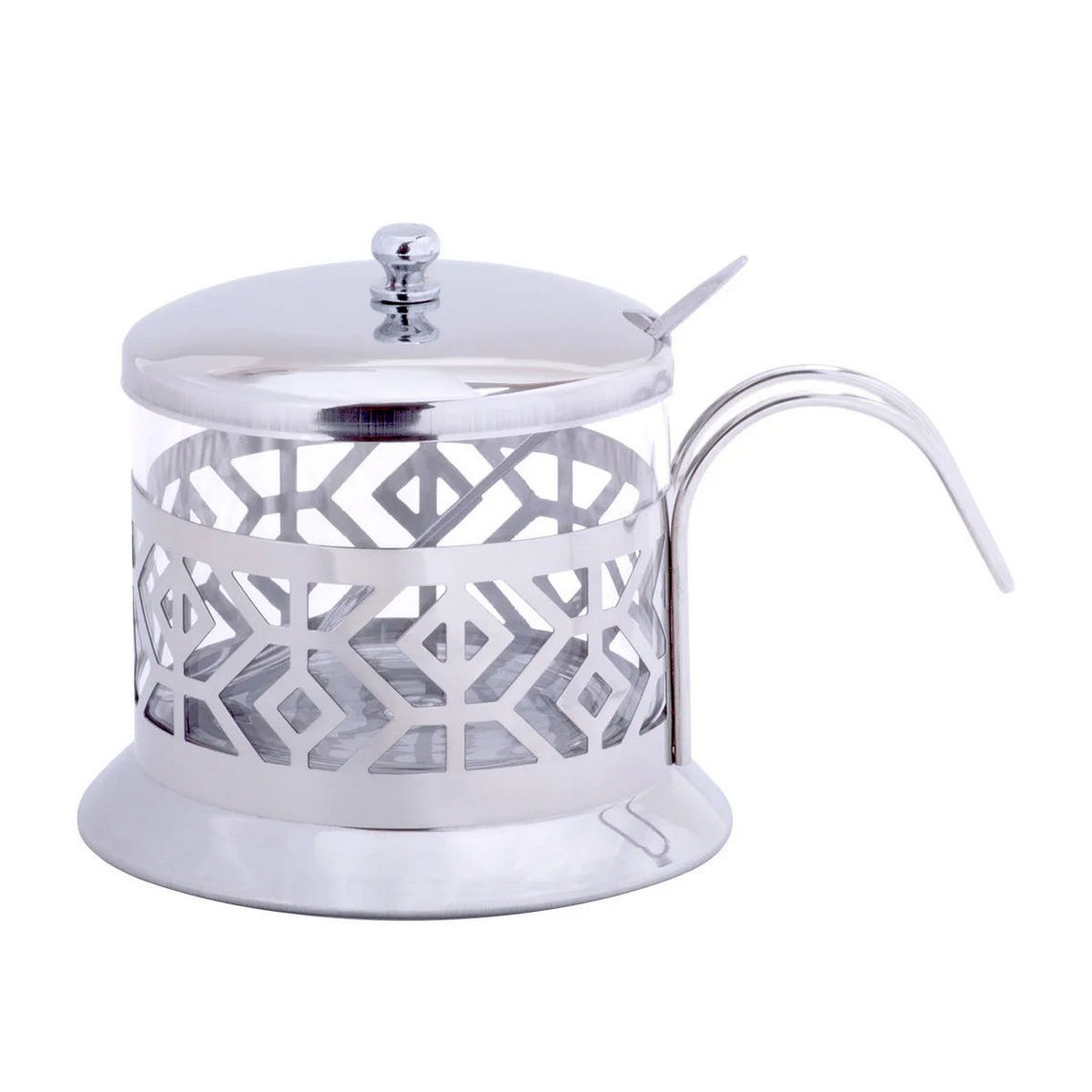 Цукорниця 200мл зі скла та нержавіючої сталі Kamille KM-7007
