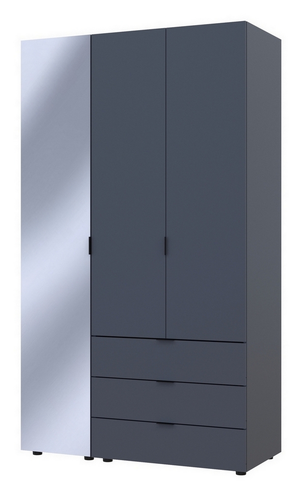 Шкаф для одежды Гелар 2ДСП/Зеркало графит