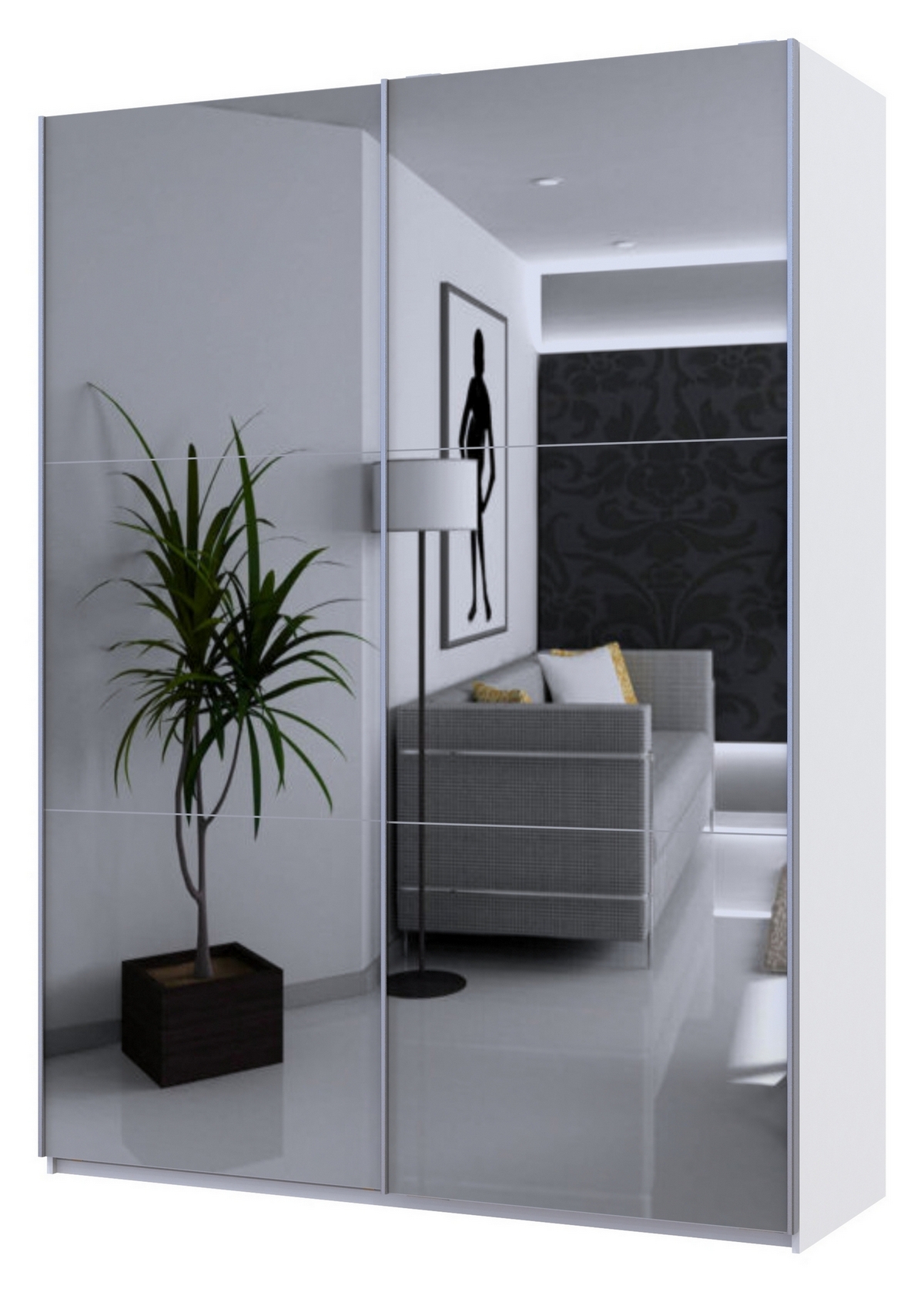 Шкаф купе G-Caiser 2 Зеркала 180x60x240 белый/2 зеркала Шкаф купе G-Caiser 2 Зеркала 180x60x240 белый/2 зеркала