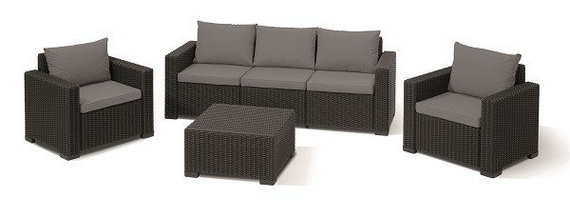 Набір меблів  California 3 seater сірий Набір меблів  California 3 seater сірий