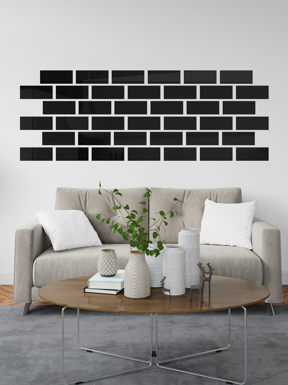 Глянсовий настінний акриловий декор наліпка "Злиток" 18 шт. чорний Глянсовий настінний акриловий декор наліпка "Злиток" 18 шт. чорний