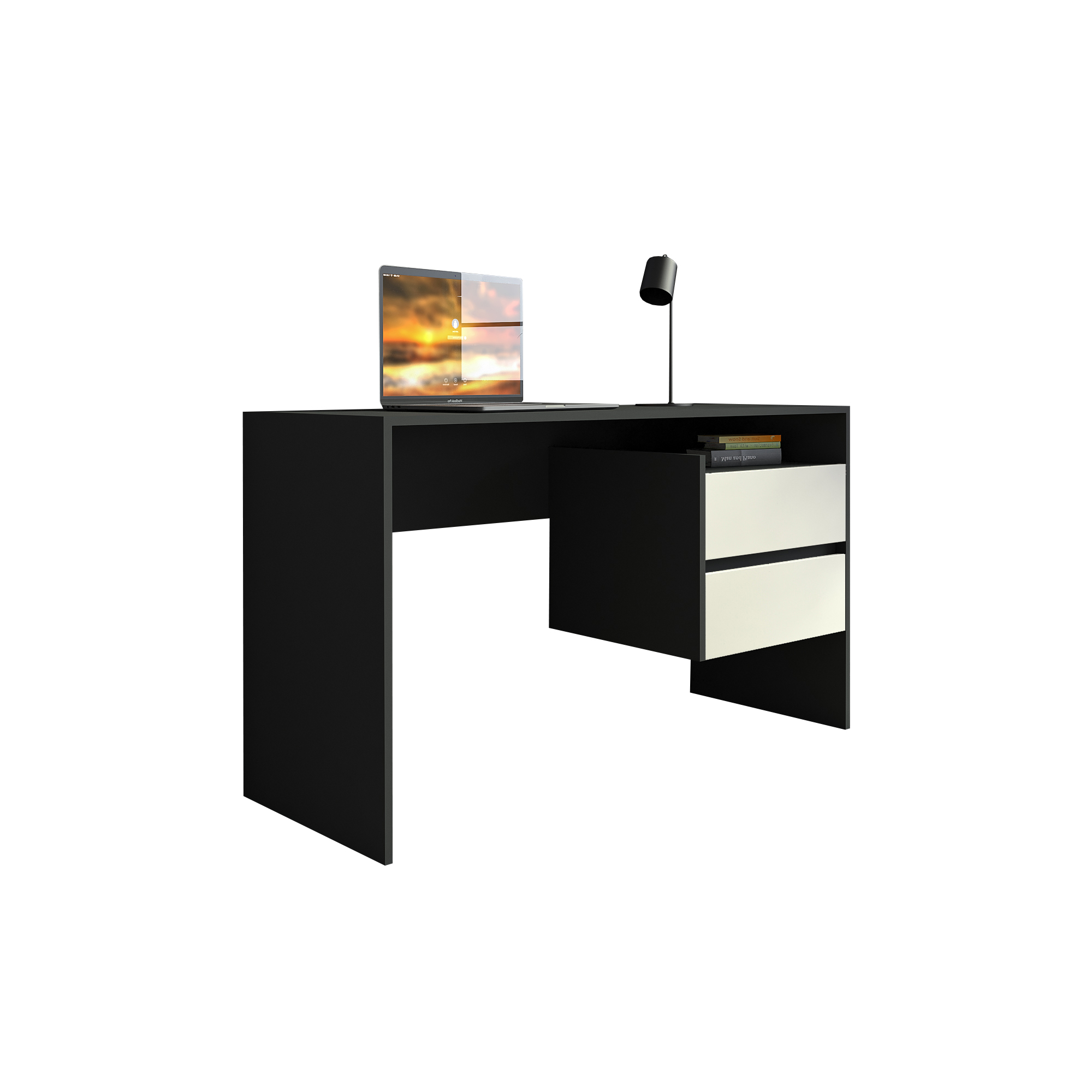 Стол компьютерный ST0006 антрацит/фасад белый