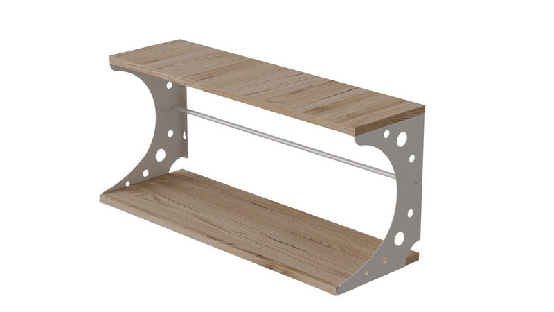 Полка настенная Букин 330x500x240 белая/Дуб Артизан