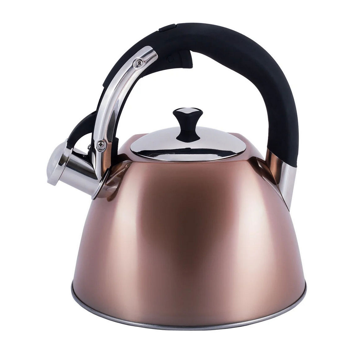 Чайник Kamille 3 л из нержавеющей стали, со свистком и черной бакелитовой ручкой KM-0697