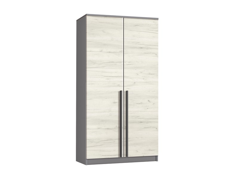 Шкаф распашной Кенон 100х50х210 см серый шифер/дуб крафт белый