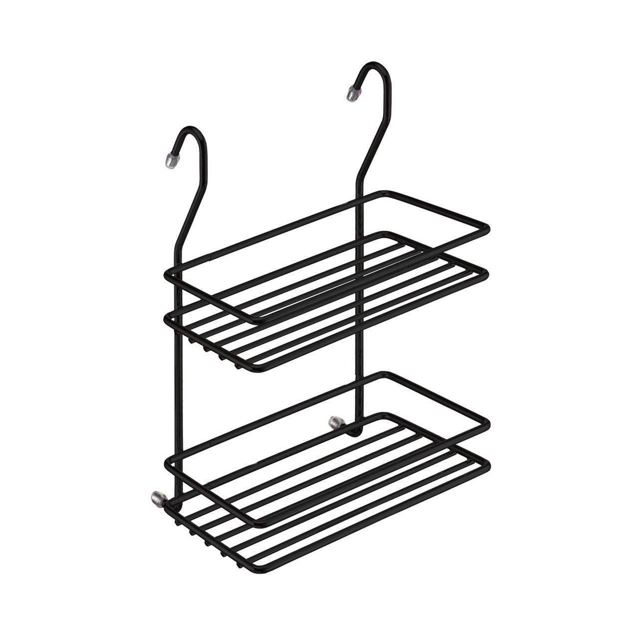 Полка двухъярусная малая на рейлинг 200х133х280 матовый черный MX-066 BL