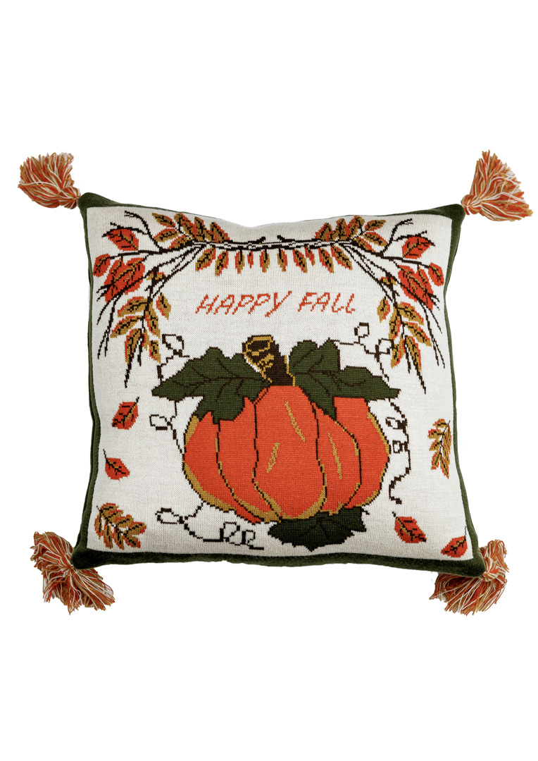 Наволочка вязаная Прованс Тыква Happy Fall, 45х45