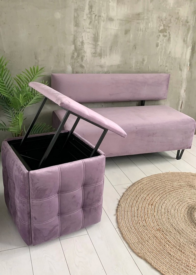 Комплект диван + пуф 5 в 1 велюр Mal11