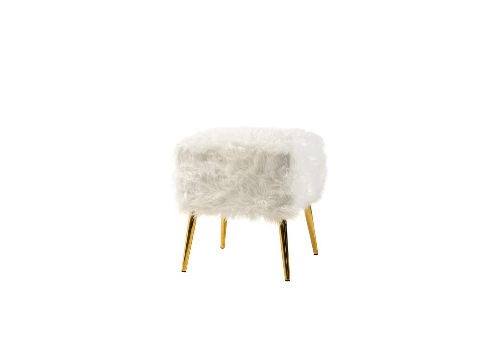 Пуф  Альпака белый + золото Пуф  Альпака белый + золото