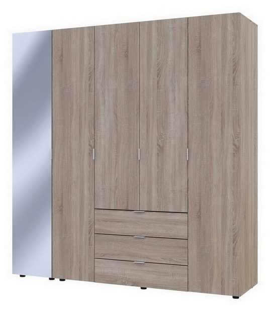 Шкаф для одежды Гелар 4ДСП/Зеркало дуб сонома