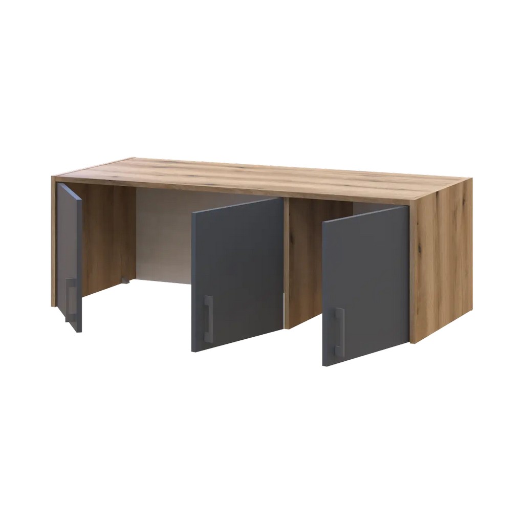 Антресоль Ронди Дуб Артизан/Графит 3-х дверная ДСП 121х52х41 см