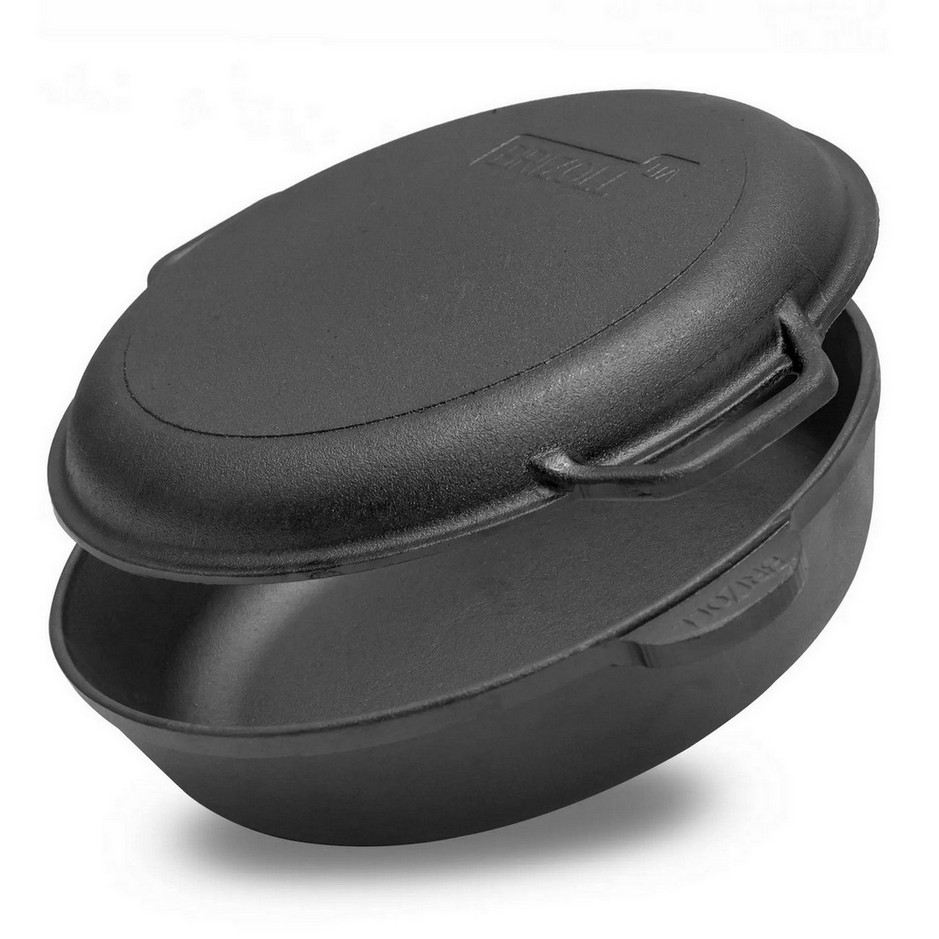 Сковорода чугунная BRIZOLL с чугунной крышкой-сковородой Monolith 300х60 мм M3060U-2