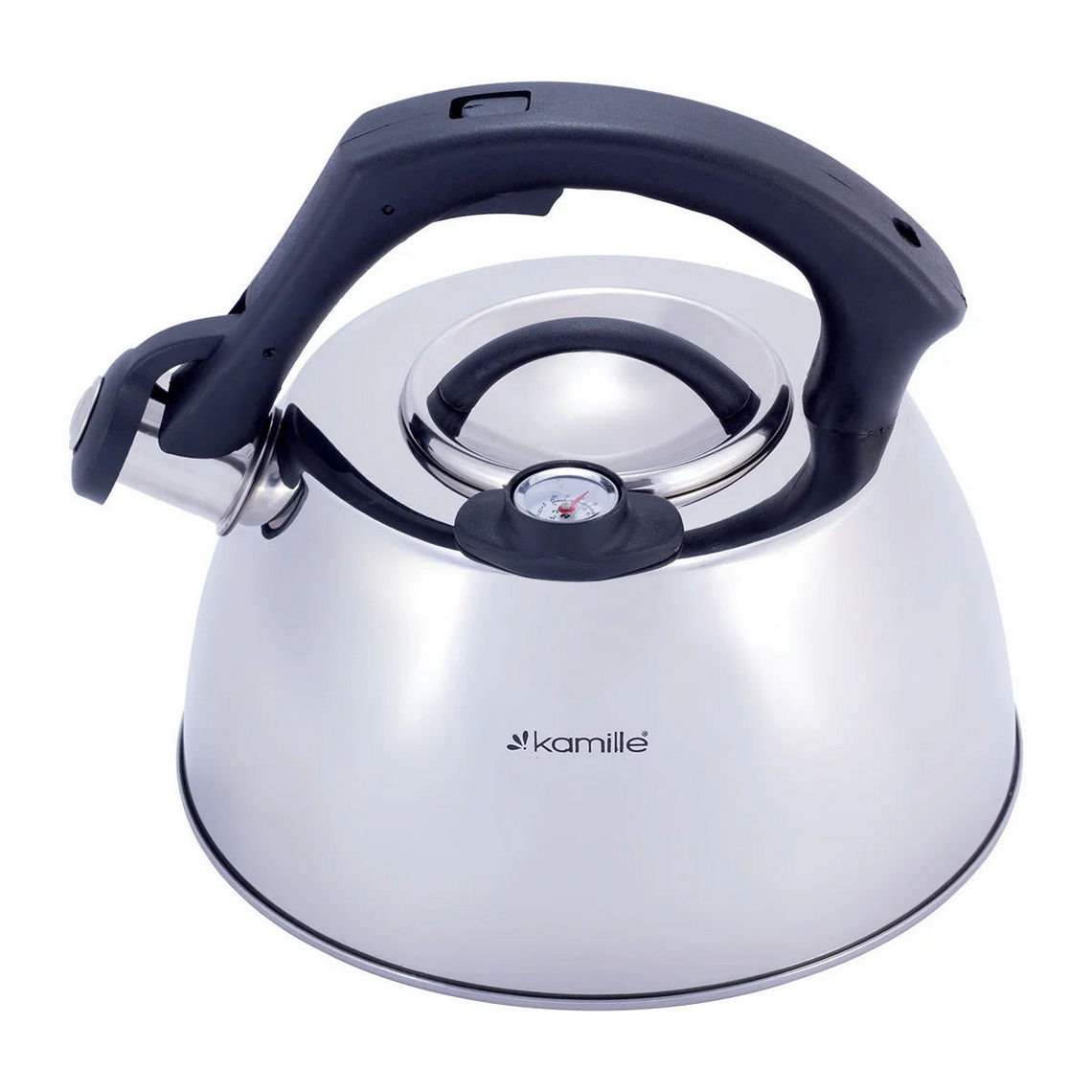 Чайник Kamille 3 л из нержавеющей стали, со свистком и термометром, для индукции и газа KM-1077