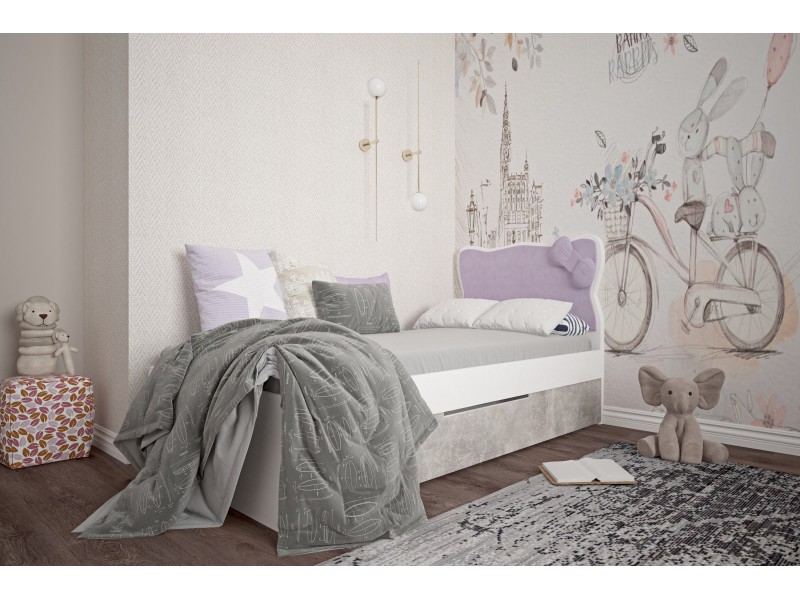 Кровать детская Котик 80x160 см фиолетовый Кровать детская Котик 80x160 см фиолетовый