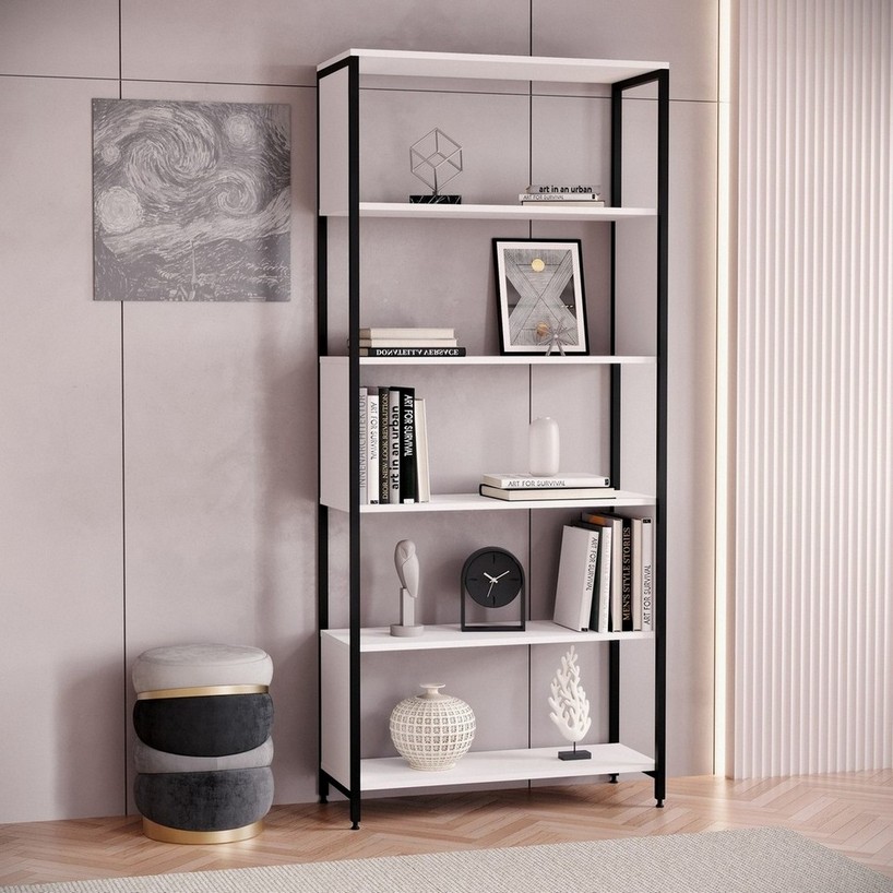 Стеллаж для дома в стиле лофт N-18 белый