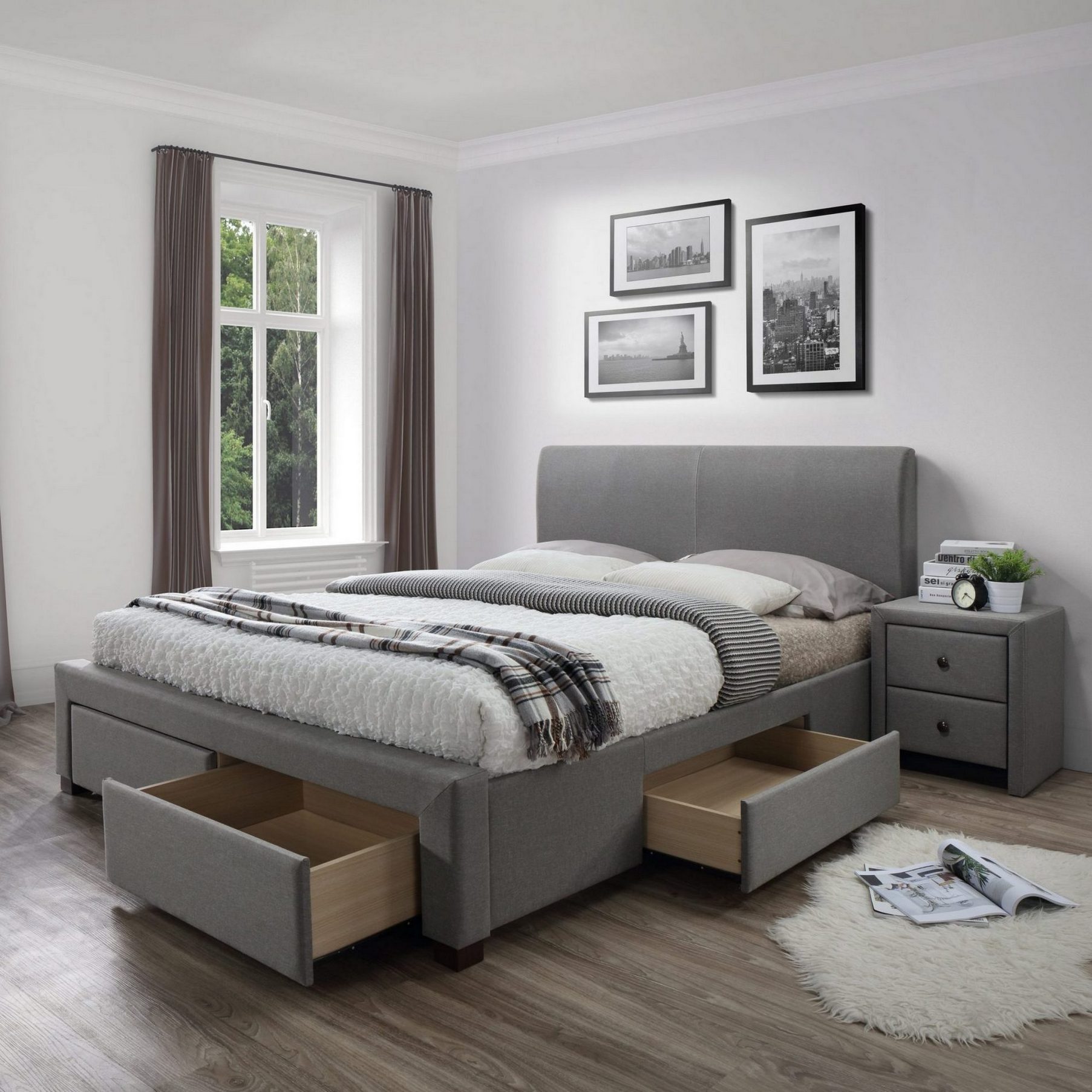 

Кровать Halmar Modena 160х200 серый
