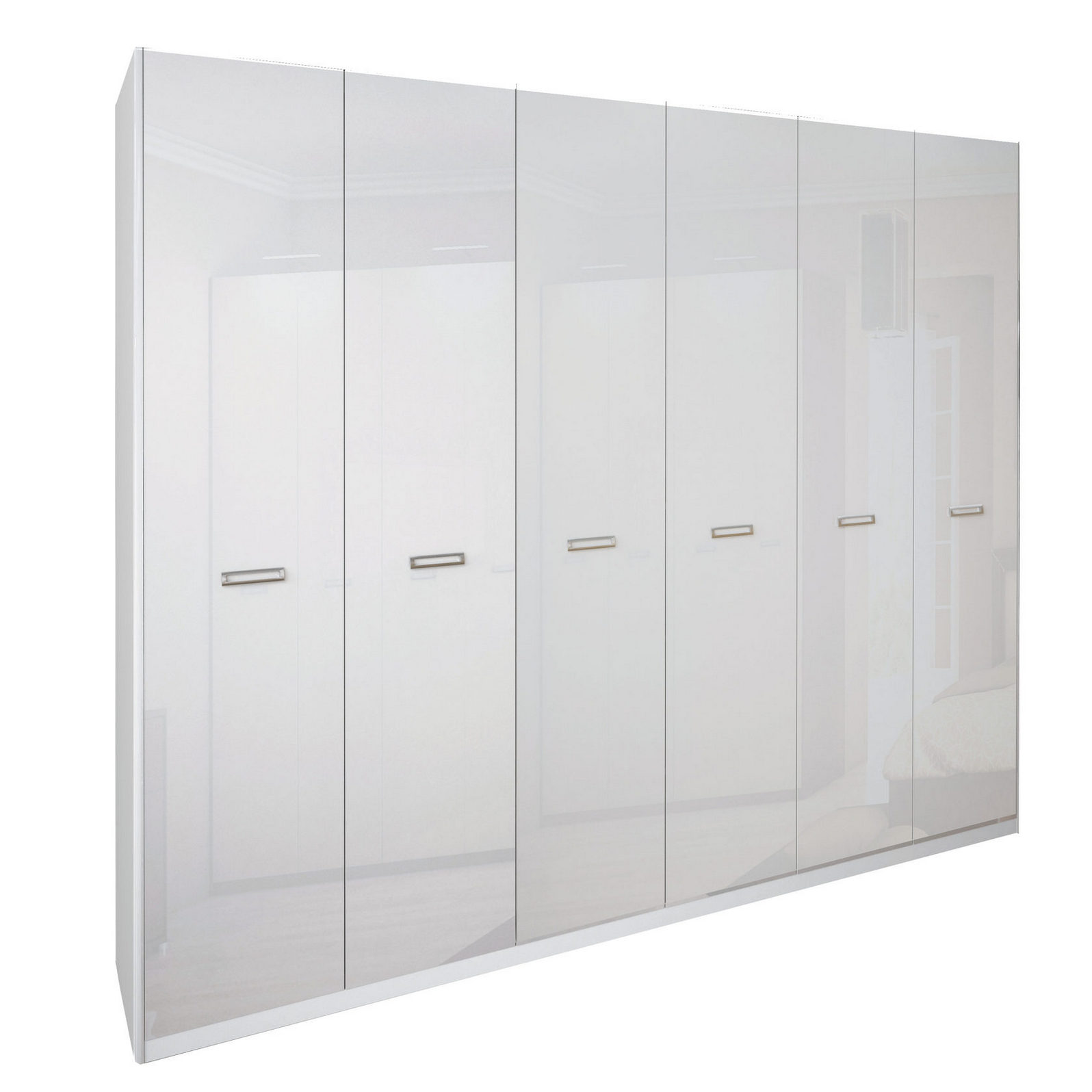 Шкаф распашной 6-и дверный  Белла Белый без зеркала