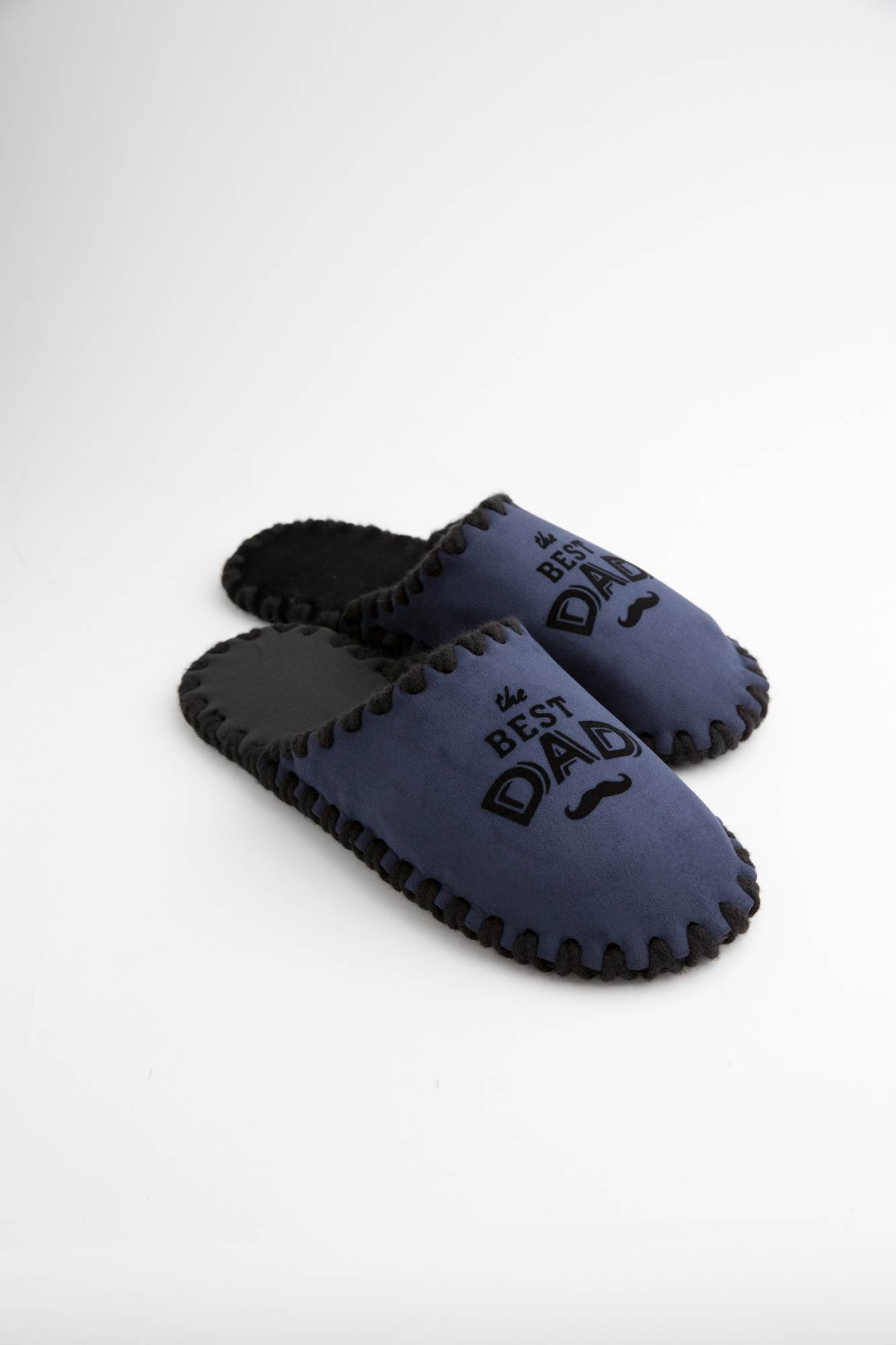 Мужские домашние тапочки Family Story Классические The Best Dad закрытые Темно-синие 40-41 р