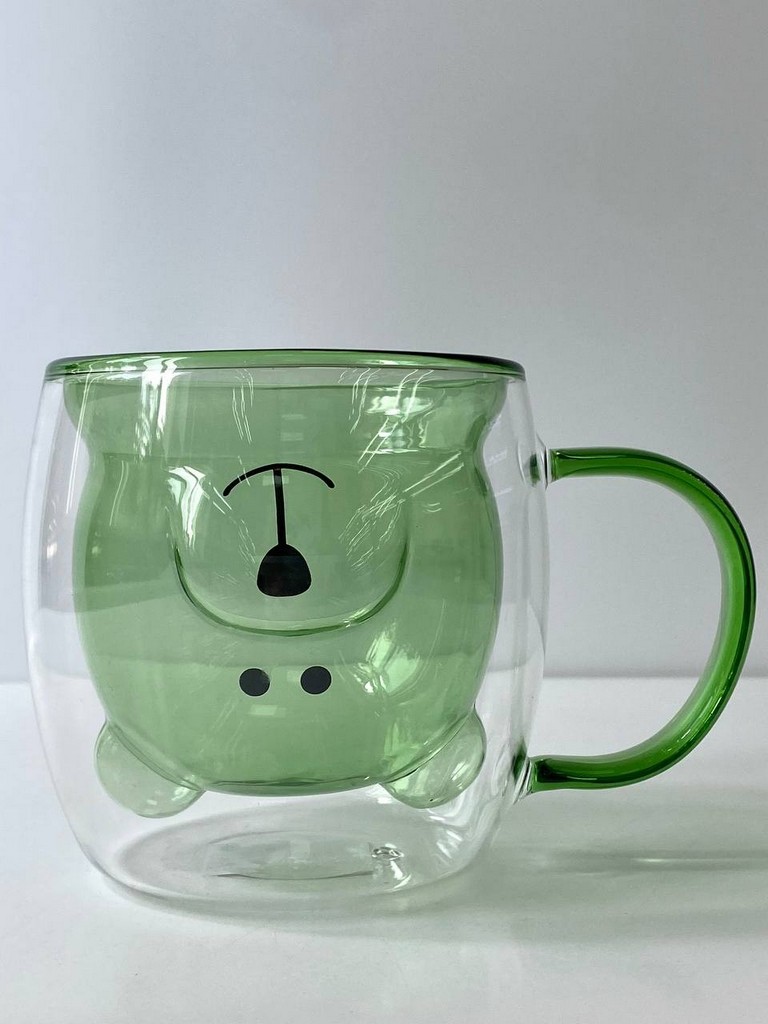 Кружка Olens двойное стекло 250мл Зеленый Умка