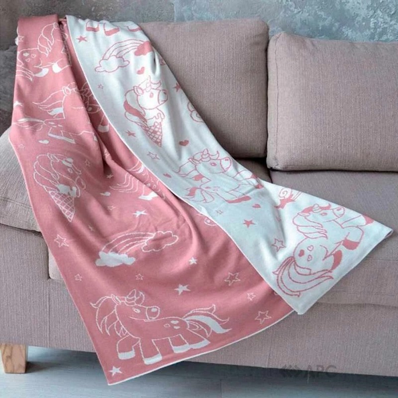 Плед Прованс детский Единорог Розовый 100х150 (13933) Плед Прованс детский Единорог Розовый 100х150 (13933)