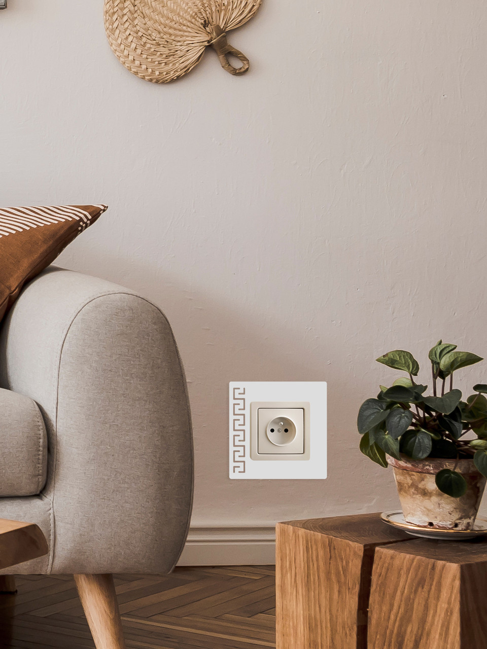 Глянцевый настенный акриловый декор рамка наклейка под выключатель №17 белый 1 шт.