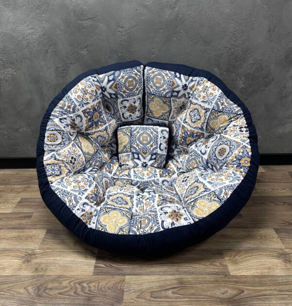 Бескаркасное кресло-матрас трансформер панама “Abstraction” синий 160х80 см