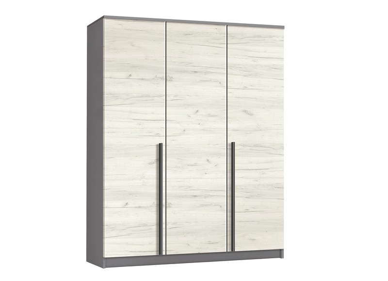 Шкаф распашной Кенон 150х50х210 см серый шифер/дуб крафт белый