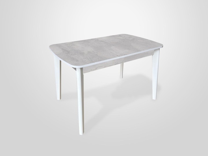 Стол обеденный раскладной Честер белый/бетонный камень 120(+39)х75х75 см