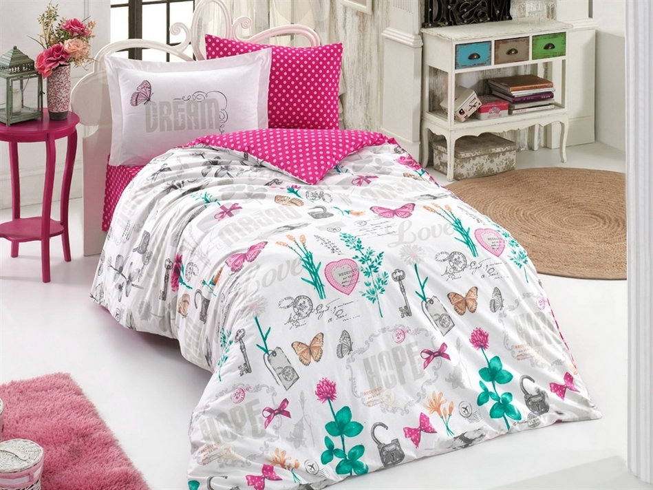 Постельное белье Hobby Poplin Rossela фуксия Полуторный