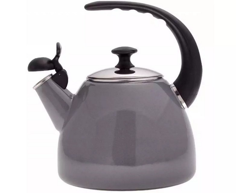 Эмалированный чайник Kamille  со свистком 2,5 л серый