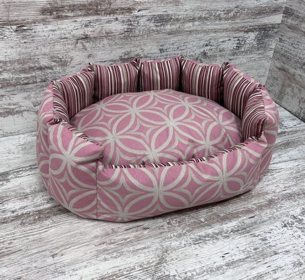 Лежак для котів та собак панама модель 1 “Ornament pink”