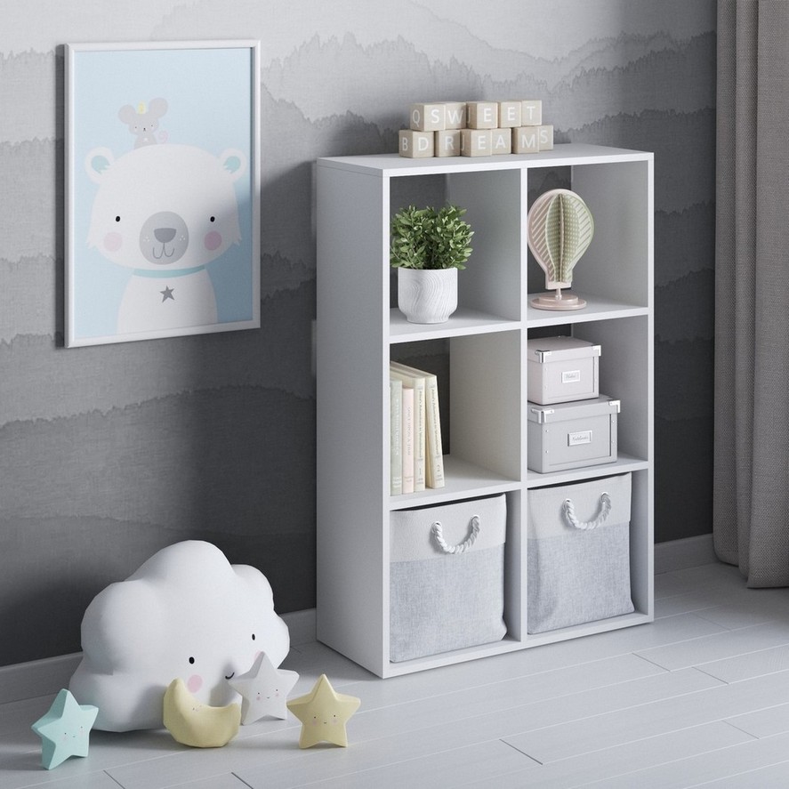 Стеллаж для дома на 6 ячеек M-58 белый