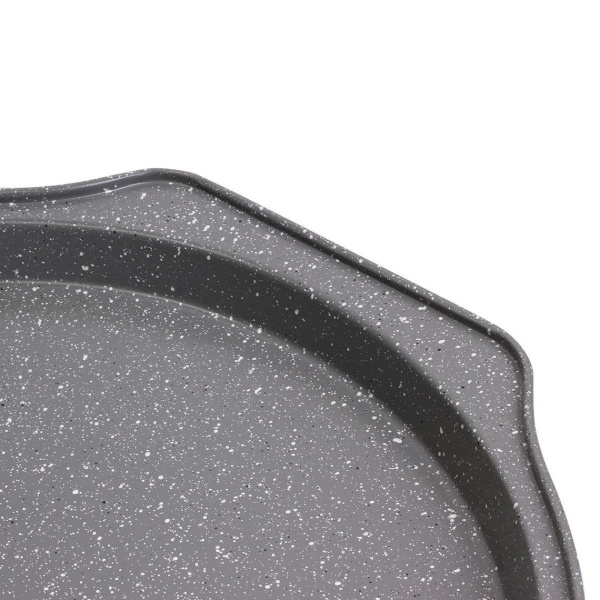 Форма для запікання піци Kamille 35x33.5x2.5 см з вуглецевої сталі KM-6015M фото 2