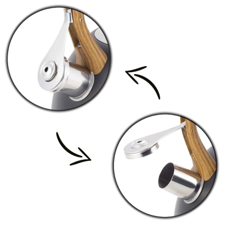 Чайник Kamille 2,5л із нержавіючої сталі зі свистком та ручкою soft touch KM-1096