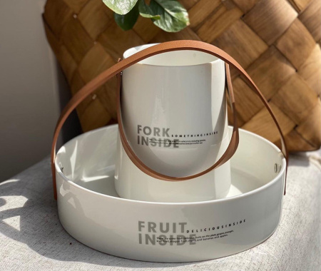 Підставка для столових приборів Olens Білий глянець 14 х 12 см