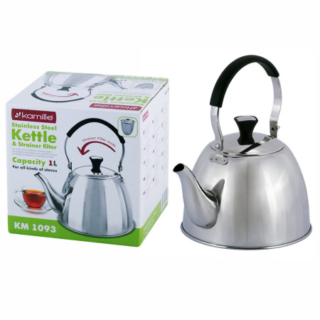 Чайник-заварник Kamille 1 л з нержавіючої сталі з ситечком KM-1093